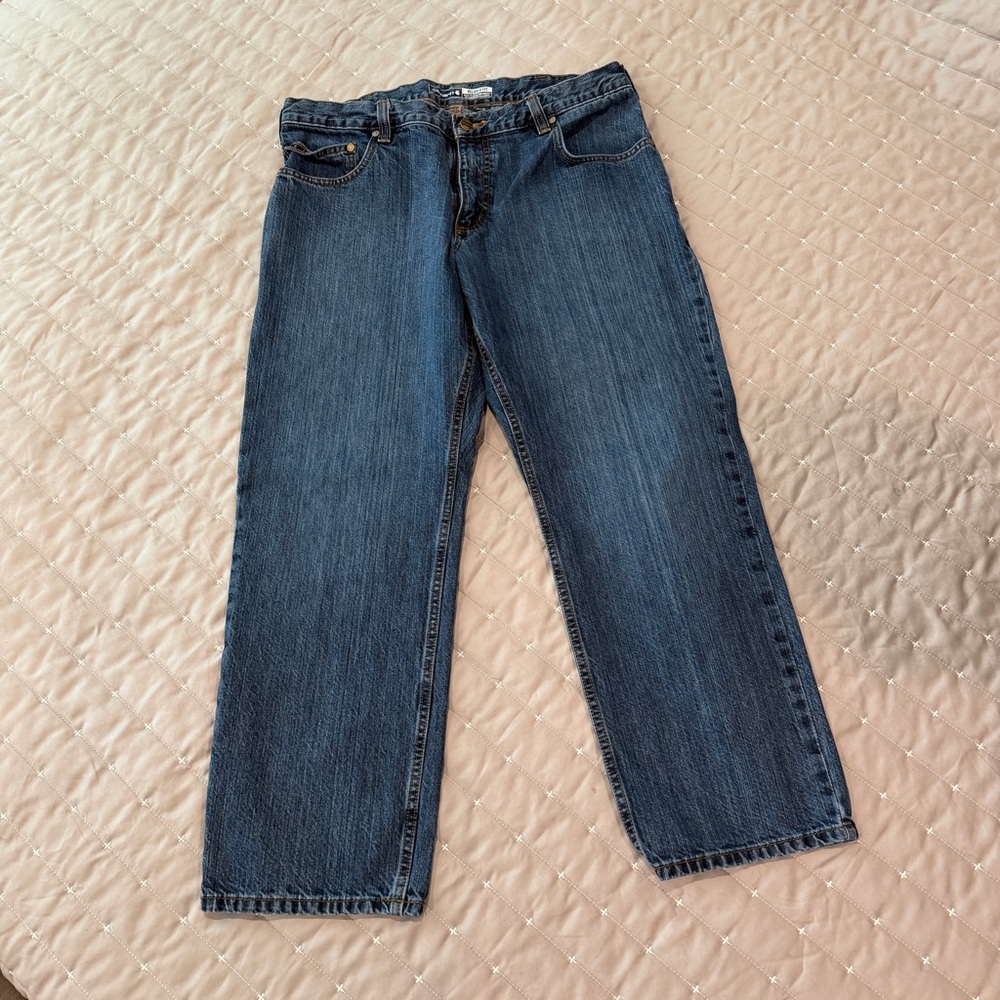 Carhartt Men's Straight-Leg Jeans in Dark Blue Denim
